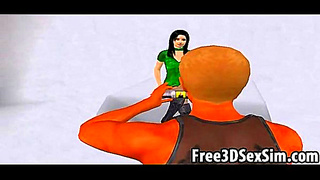 Seductive 3D brunette babe strikes steamy poses in cartoon photo shoot fantasy