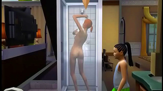 Seductive Hentai Sim Shower Encounter Turns Into Steamy Pleasure