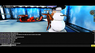 Anime Beauty Tempts Lover in IMVUs Festive 3D World – Naughty Xmas Delight