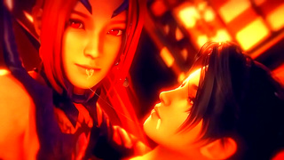 Momiji Battles Horny Demon in Steamy 3D Hentai Showdown