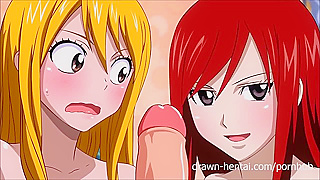 Natsu Ignites Passion with Steamy Threesome Fun Featuring Erza Lucy