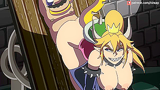Bowsette Binds Mario Rides His Huge Cartoon Cock in Steamy Hentai Frenzy