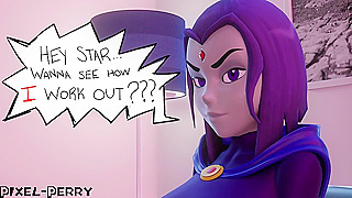 Raven Dominates Starfire with Magical Futa Cock in Steaming Encounter