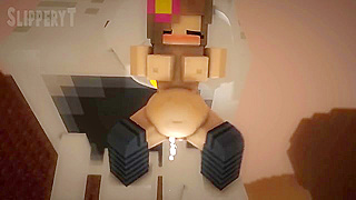 Minecraft Girl Takes Deep Pleasure in Dark Mine Shaft Adventure