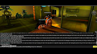 Ebony Goddess Tempts with Sultry Blowjob on Tropical Hentai Shore