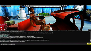 Seductive 3D Anime Girl Tempts Santa with Naughty Xmas Blowjob in IMVU