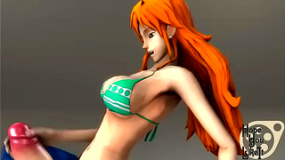 Nami as a Futanari Thrills Goku in Steamy One Piece x DBZ Encounter