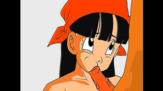 Pan from DBZ Tempts Goku with Seductive Blowjob Sensual Moans