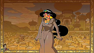 Princess Jasmine Surrenders to Steamy Threesome with Genie and Aladdin