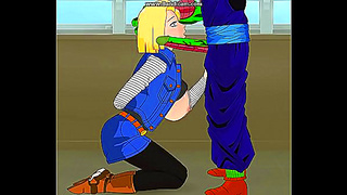 Android 18 Unleashed: Hot Trunks Encounter in DBZ Erotic Adventure