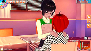 Brunette Beauty Delivers Wild Blowbang in Steamy Koikatsu 3D Hentai
