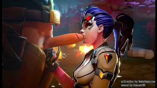 Widowmaker Pleasures McCree with Sensual Blowjob in Hot Overwatch Hentai