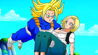 Trunks Saves Busty Android 18 – Steamy Encounter Ends With creampie Pleasure