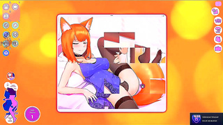 Foxy Redhead Catgirl Pleasures Herself with Vibrating Toys Sensual Moans