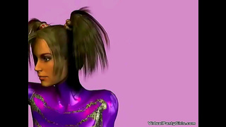 Anime Vixen Teases in Sheer 3D Lingerie for Virtual Pleasure