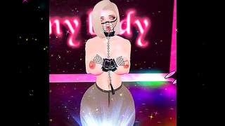 Busty Virtual Idol Tempts Gamer with Sensual Animated Strip Tease