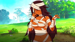 Ebony Mummy Binds Warrior for Steamy Slime Queen Domination in Anime Lust Fest