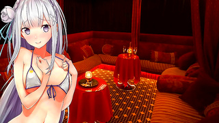 Emilia Teases Pleasures You in Horny Anime JOI Fantasy