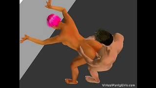 Big-Tits Hentai Goddess Takes Cock Deep in Steamy VR Blowbang