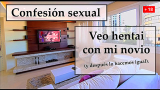 Spanish Hentai Romance – GF Embraces Sexy Cosplay Tied-Up Fun With BF
