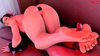 Chun-Li Teases with Sensual Feet and Curvy Allure in Steamy Encounter