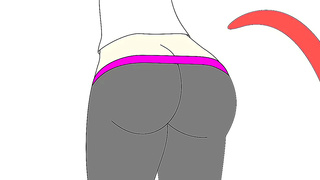 Anime Beauty Possessed by Twisted Worm Beast in Tight Yoga Pants Encounter