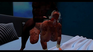 Blonde Milf Takes Giant Black Cock in Steamy Anime Anal Encounter