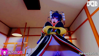 Nyotengus Sensual Massage Turns into Wild Cowgirl Ride in Japan-themed Encounter