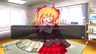 Blonde Anime Babe Becomes Lustful President for Cosmic Pleasure Games