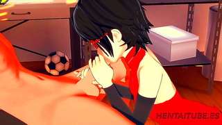 Sarada Pleasures Naruto with Sensual 3D handjob blowjob till cumshot