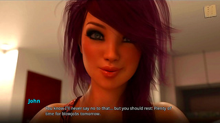 Three Busty Teen Girls Tempt John in Steamy Ecchi Visual Novel Encounter