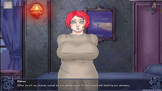 Fiery Redhead Gamer Girl Teases with Voluptuous Curves in Steamy RPG Cutscene