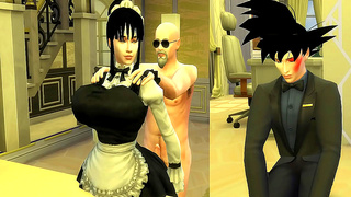 Maid Temptation: Horny Housekeeper Seduces Master as Jealous Husband Waits