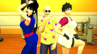 Roshi Guides Chi-Chi Videl Through Steamy Anal Training in DB Hentai