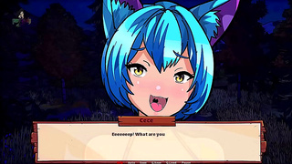 Blonde Catgirl Waitress Tempts with Sensual ASMR in Steamy Anime Encounter
