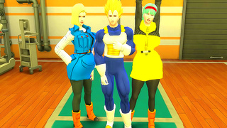 Vegeta Pleasures Bulma and Android 18 in Steamy Dragon Ball Action
