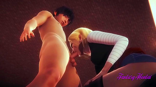Dragon Ball C18 Seduces Android Lover in Steamy 3D Blowjob Creampie Scene