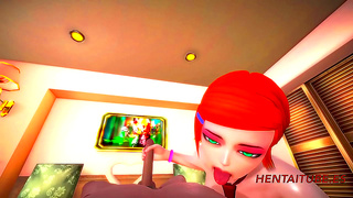 Gwen from Gets Wild in 3D Hentai – Busty Blowjob creampie Action
