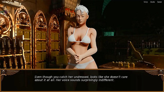 Albino Warhammer StepSister Bonds in Combat Training with Muscular Warriors