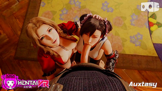 Tifa and Aerith Share Steamy VR Encounter with Sensual Touches and Soft Moans
