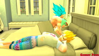 Bulma Tempts Goku Behind Vegetas Back in Steamy Dragon Ball Anal Encounter