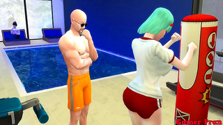 Bulmas Busty Temptation: Roshi Seduces Her as Watchful Husband Fumes