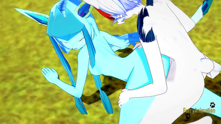 Glaceon Takes Hardcore Cream Pie from Cinderace in Steamy Pokemon Yiff Action