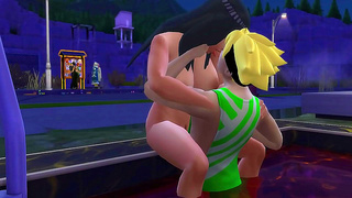 Hinata Tempts Her Stepson into Steamy Poolside Pleasure and Forbidden Desire