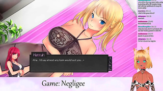 Neko Tempts Fellow VTuber in Silky Lingerie for Steamy lesbian Encounter