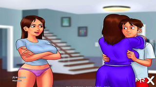 Cute Teen from Summertime Saga Shares Steamy Office Moment with Husband