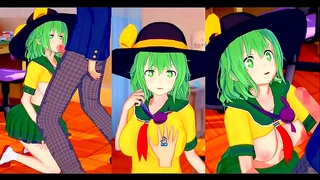 Koishi Pleasures Lover with Busty Touches in Steamy 3D Hentai Scene