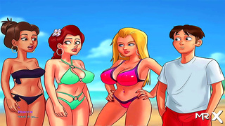 Curvy Hentai Babe Flaunts Busty Curves in Steamy Summer Saga Encounter