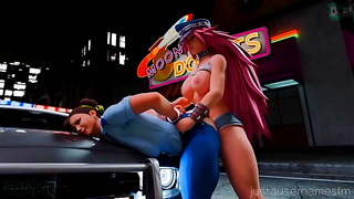 Anime Beautys Busty Curves Embrace DBZ Warrior in Steamy Bedroom Tryst