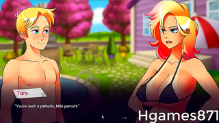 Blue-Haired Futanari Teases with Dual Pleasure in Steamy Hentai Fantasy